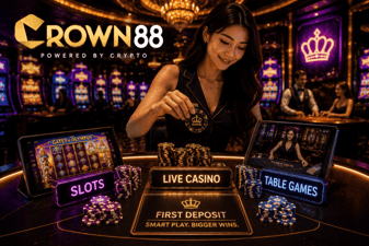 Player managing a Crown88 first deposit game plan while playing live casino games