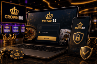 Crown88 login guide showing safe mobile account access