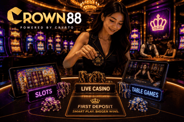 Player managing a Crown88 first deposit game plan while playing live casino games