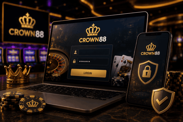 Crown88 login guide showing safe mobile account access